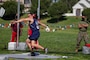 U.S. Marine Gunnery Sgt. Dorian Gardner, the Communication Strategy and Operations chief with Marine Corps Installations West, throws a discus during the 2020 Marine Corps Trials at Marine Corps Base Camp Pendleton, California, March 5, 2020. The Marine Corps Trials promotes rehabilitation through adaptive sports participation for recovering service members and veterans all over the world.