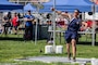 U.S. Marine Gunnery Sgt. Dorian Gardner, the Communication Strategy and Operations chief with Marine Corps Installations West, throws a discus during the 2020 Marine Corps Trials competition at Marine Corps Base Camp Pendleton, California, March 5, 2020. The Marine Corps Trials promotes rehabilitation through adaptive sports participation for recovering service members and veterans all over the world.