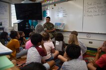 U.S. Marine Corps Col. Raul Lianez, commanding officer, Marine Corps Base Hawaii, reads Dr. Seuss’ the Lorax during a visit to Mokapu Elementary School, March 2, 2020. Lianez visited Mokapu Elementary to read books to the students and stress the importance of reading and learning on National Read Across America Day. (U.S. Marine Corps photo by Lance Cpl. Samantha Sanchez)