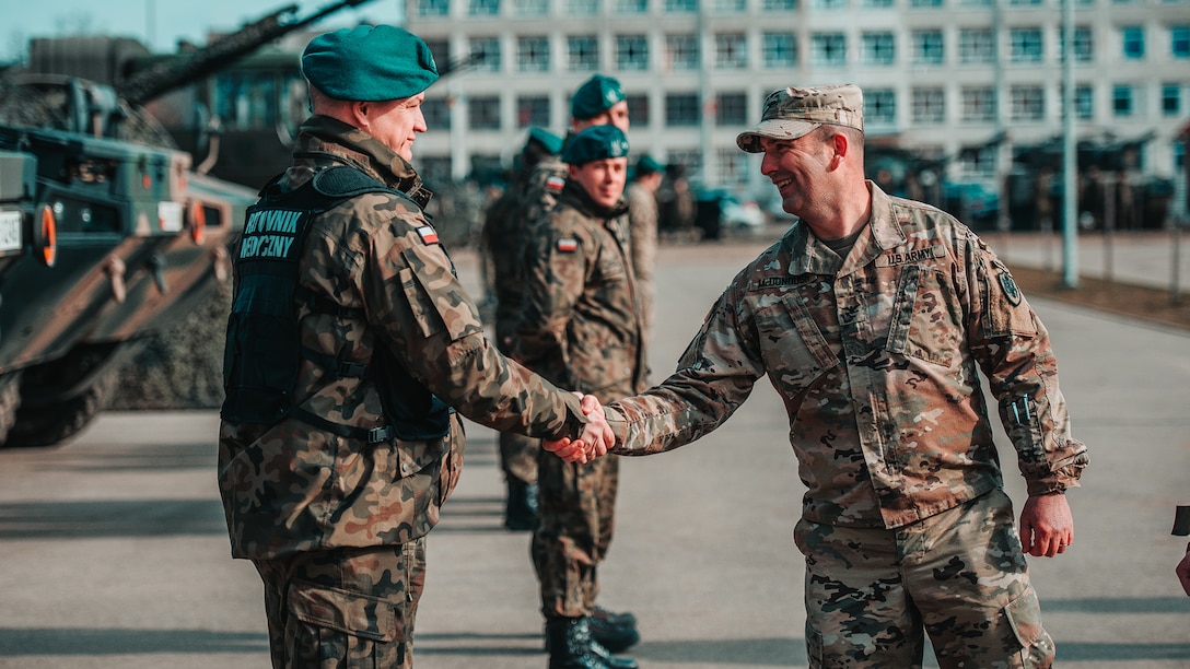enhanced Forward Presence Battle Group Poland patching ceremony