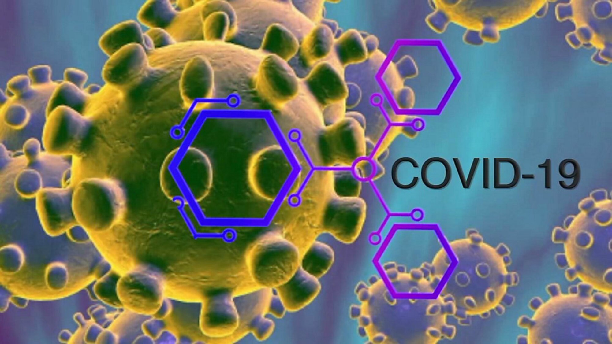 A picture graphic depicting the COVID-19 virus strain.