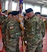 Brig. Gen. Michael T. Harvey, right, commander of the 7th Mission Support Command, passes the unit colors to Col. Carlos E. Gorbea, incoming commander of the 361st Civil Affairs Brigade, during a change of command ceremony held on Kleber Kaserne in Kaiserslautern, Germany, March 7, 2020. (Photo by Elisabeth Paqué, Visual Information Specialist)