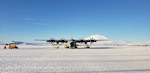 An LC-130 "Skibird" assigned to the New York Air National Guard's 109th Airlift Wing on the skiway at Willliams Field, Antarctica, Feb. 6, 2020. The 109th Airlift Wing flies the largest ski-equipped aircraft in the world and supports Antarctic research.
