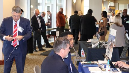 APBI attendees had the opportunity to visit multiple exhibitor tables in the Bob Jones auditorium lobby during networking breaks. More than 650 people registered for this year's event.
