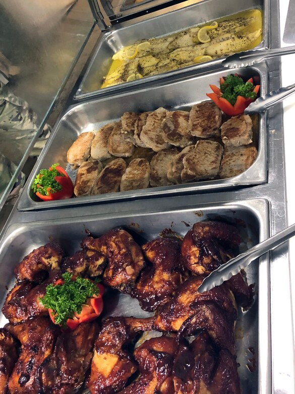 The 916th Force Support Squadron bar-b-que spread.