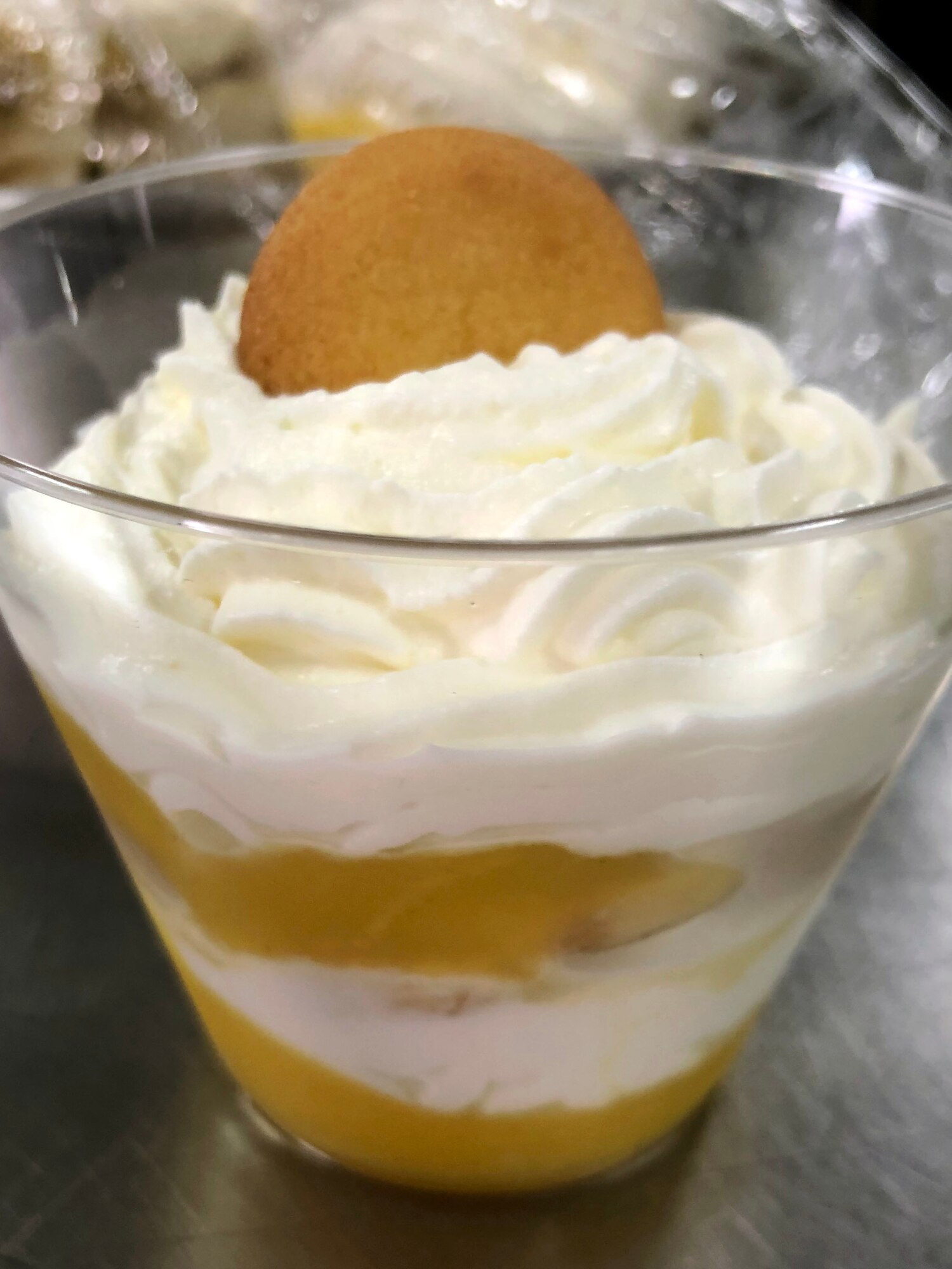 A cup of banana pudding.