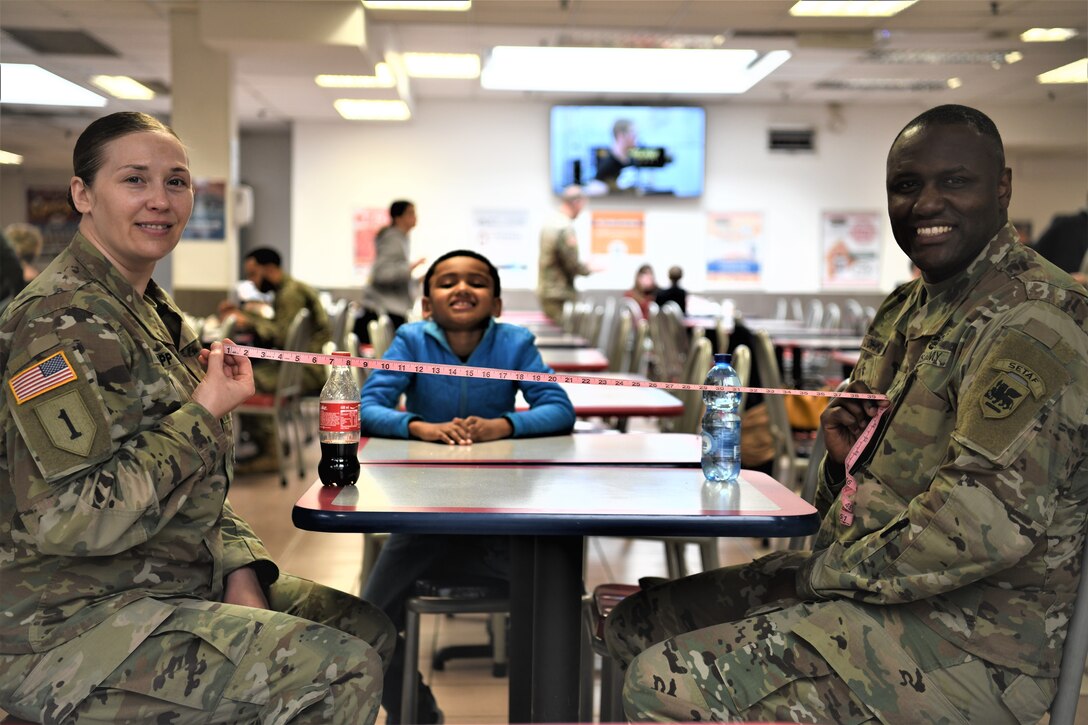 Soldiers stay one meter apart.