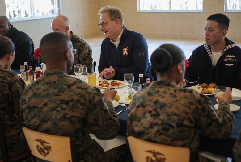 The Honorable Mr. Thomas B. Modly, Secretary of the Navy (Acting), visited Parris Island, S.C. March 6, 2020. Modly visited Parris Island to enhance his understanding of the environment and facilities aboard the depot as an installation in addition to viewing how the U.S. Marine Corps conducts entry-level training.



(U.S. Marine Corps photo by Sgt. Dana Beesley)