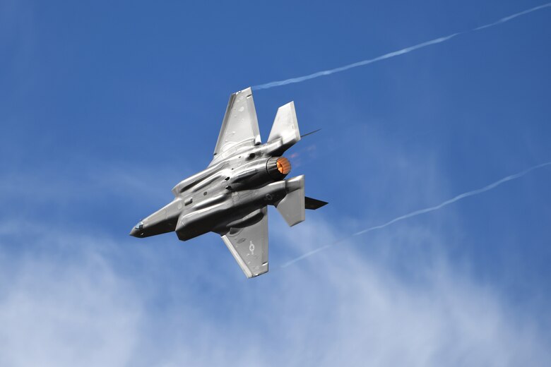 A photo of an F-35A Lightning II flying.