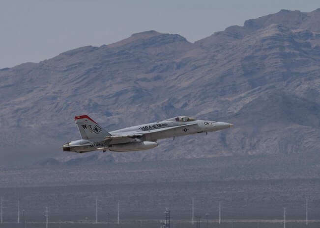 Aircraft flies in the air.