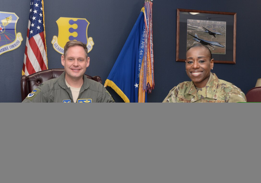 Col. David Doss and Chief Master Sgt. Rochelle Hemmingway pose for a photo
