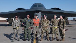 Richard and McMahon interacted with Airmen at Whiteman AFB and shared their perspectives on the strategic deterrence mission. (U.S. Air Force Photo by Airman 1st Class Thomas Johns)