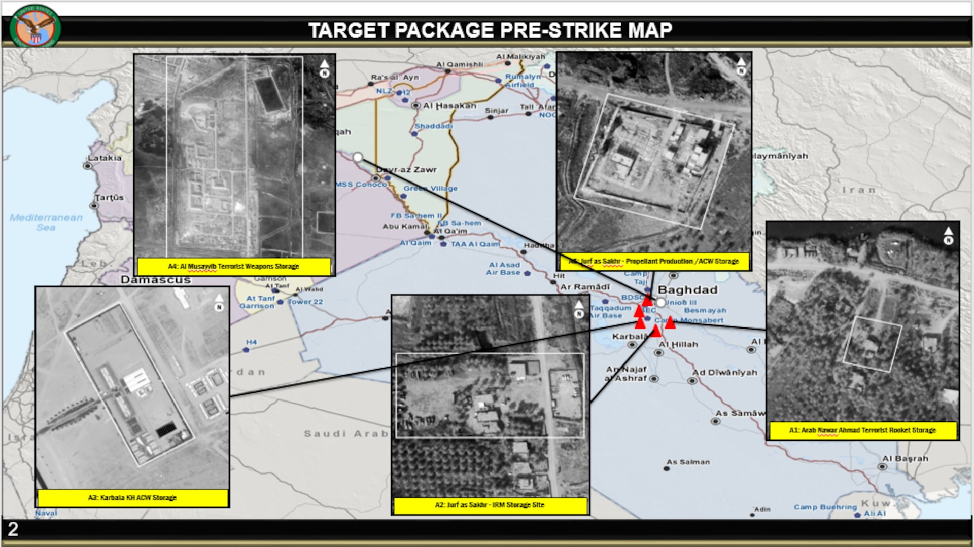 Taji Response, Defensive Strikes on Kata'ib Hizbollah. Target package pre-strike map.