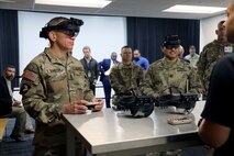 Sergeant Major of the Army, Michael A. Grinston, visited PEO Soldier’s Program Manager Integrated Visual Augmentation System (PM IVAS) at Fort Belvoir, Va on 18 February 2020. Grinston demos IVAS capabilities in the Soldier Integration Facility (SIF).