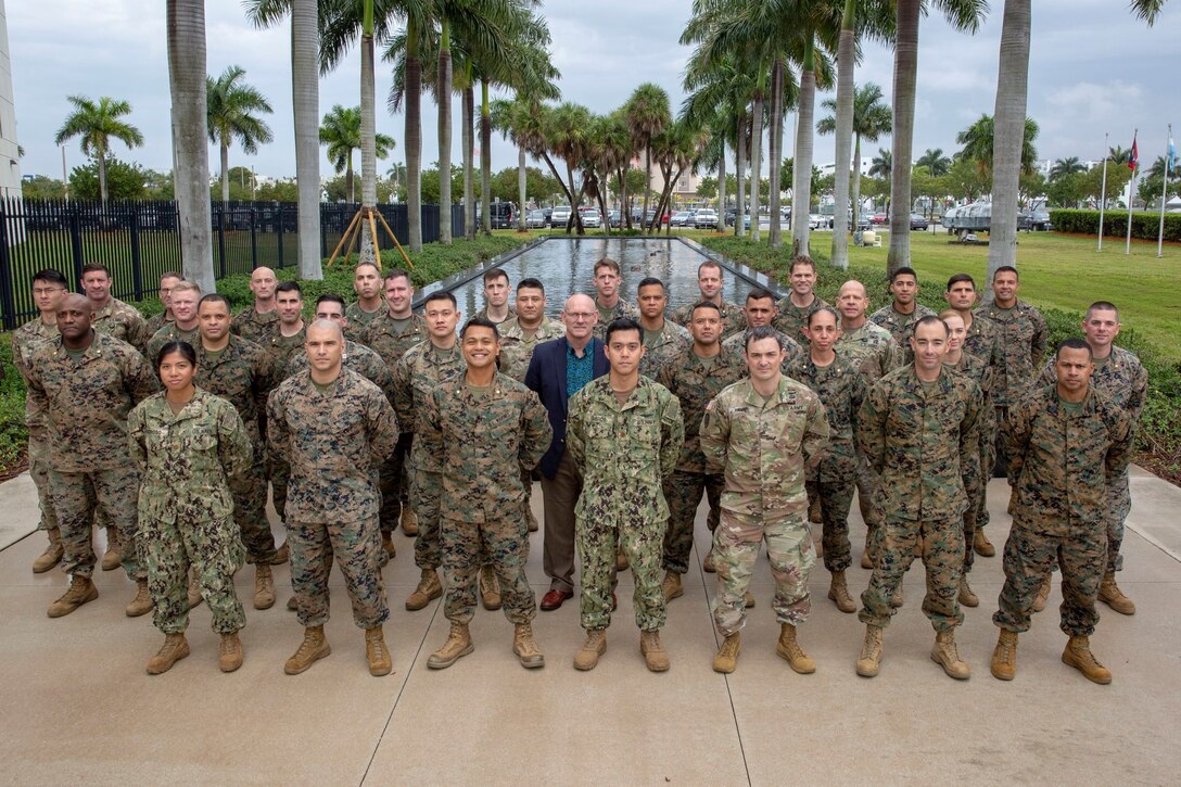 The Marine Corps Security Cooperation Group came to MARFORSOUTH to conduct the Security Cooperation Planners’ Course. The course trained students on the process of security cooperation planning and gave them insight regarding the effects on the tactical units executing those plans overseas.