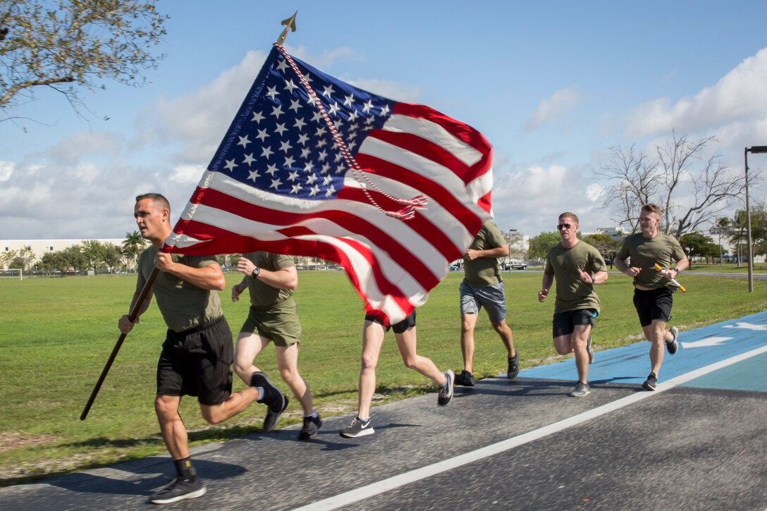 MARFORSOUTH Marines hosted a commemorative run in honor of the 75th anniversary of the Battle of Iwo Jima in Miami.
