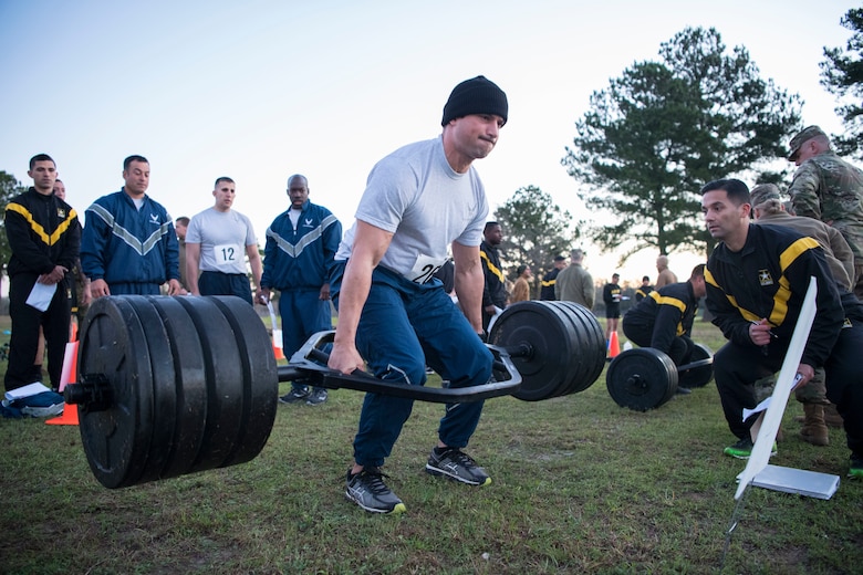 Senior Airman participates in the new Army Combat Fitness Test