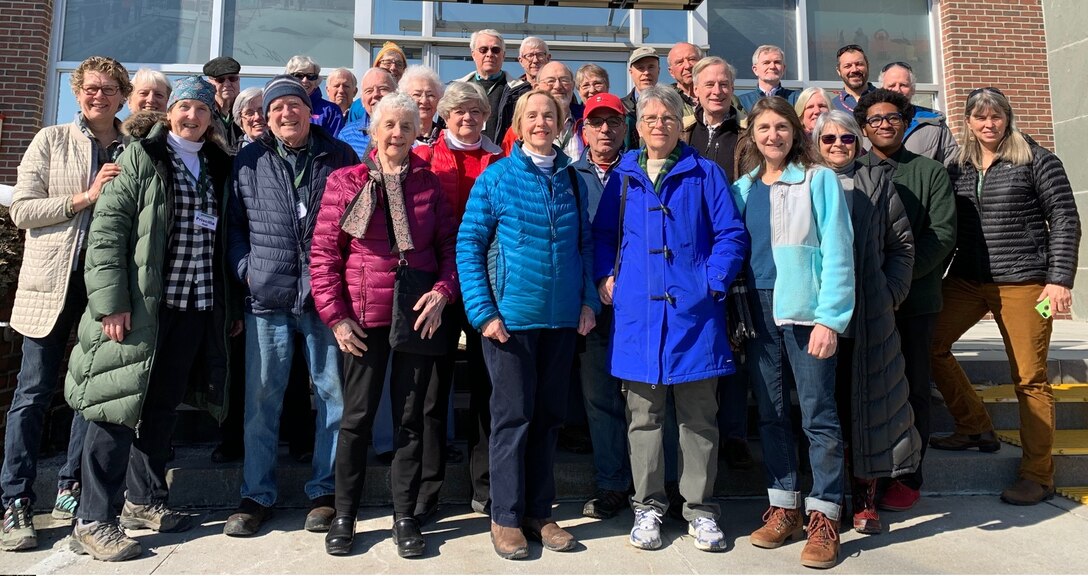 Students and volunteers from the The Osher Lifelong Learning Institute and the U.S. Army Engineer Research and Development Center’s Cold Regions Research and Engineering Laboratory, pose for a picture while attending the course, “Hot Times in the Cold Regions Lab,” February 24, 2020. The lab visit allowed the students to witness some of the inner workings of the facility, hear about the types of research being performed and to see some of the engineering facilities on-site, which allow CRREL to complete its mission.