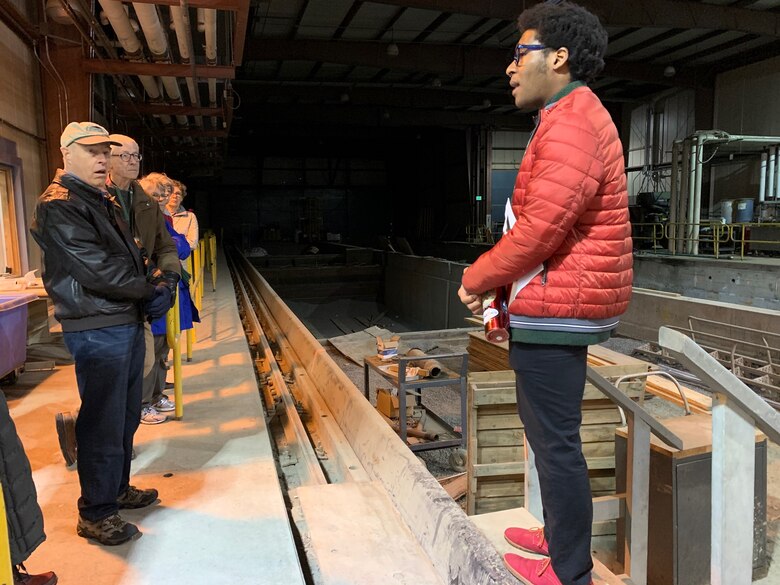 Students from the The Osher Lifelong Learning Institute and the U.S. Army Engineer Research and Development Center’s Cold Regions Research and Engineering Laboratory, tour CRREL’s Frost Effects Research Facility during the “Hot Times in the Cold Regions Lab” course, February 24, 2020. The lab visit allowed the students to see the inner workings of the facility, the types of research and the different engineering capabilities that allow CRREL to stand at the forefront of cold regions research and engineering.