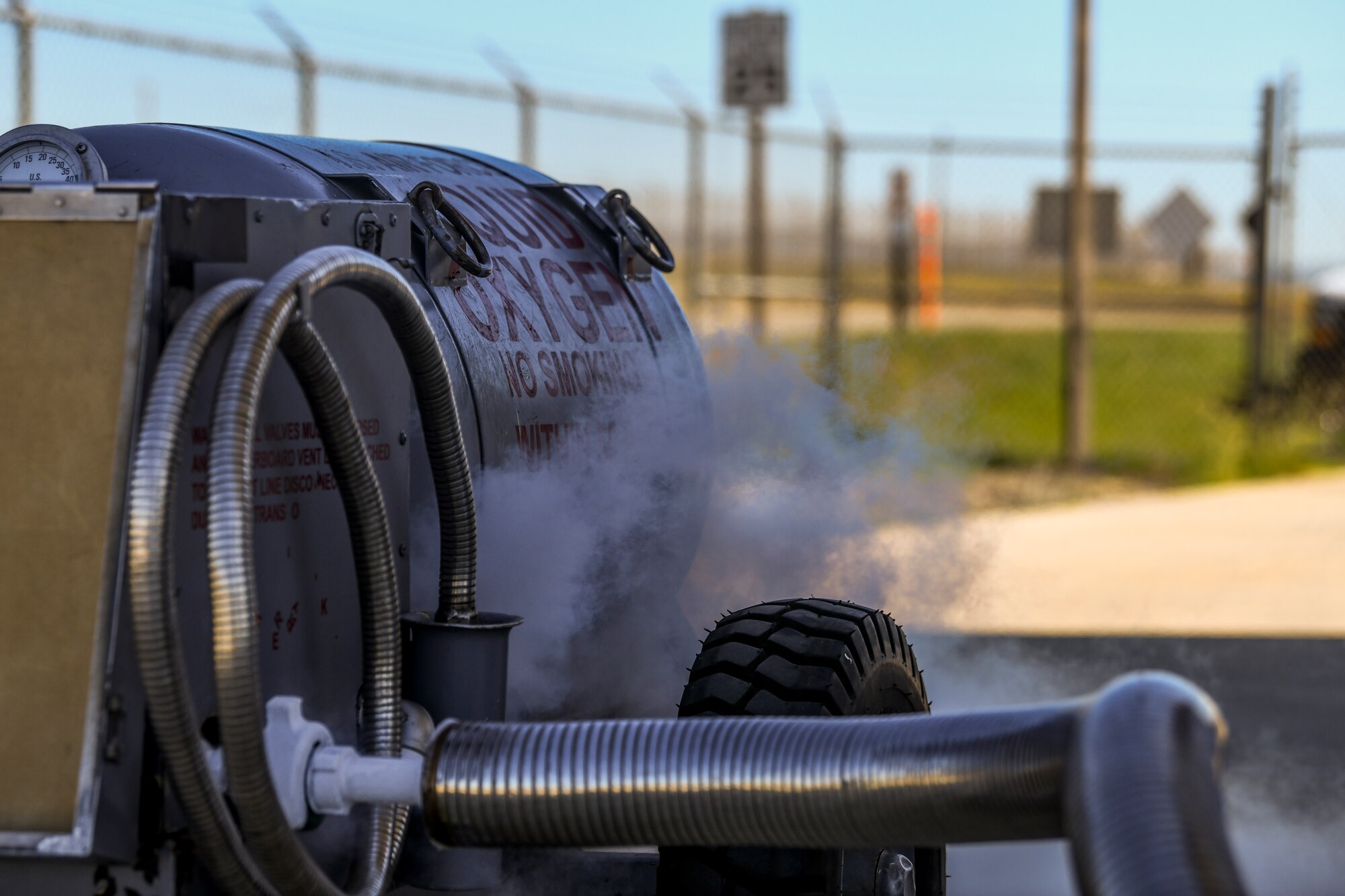 9th Logistic Readiness Squadron (LRS) fuels operators work with Liquid Oxygen