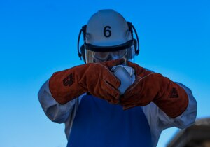 9th Logistic Readiness Squadron (LRS) fuels operators work with Liquid Oxygen