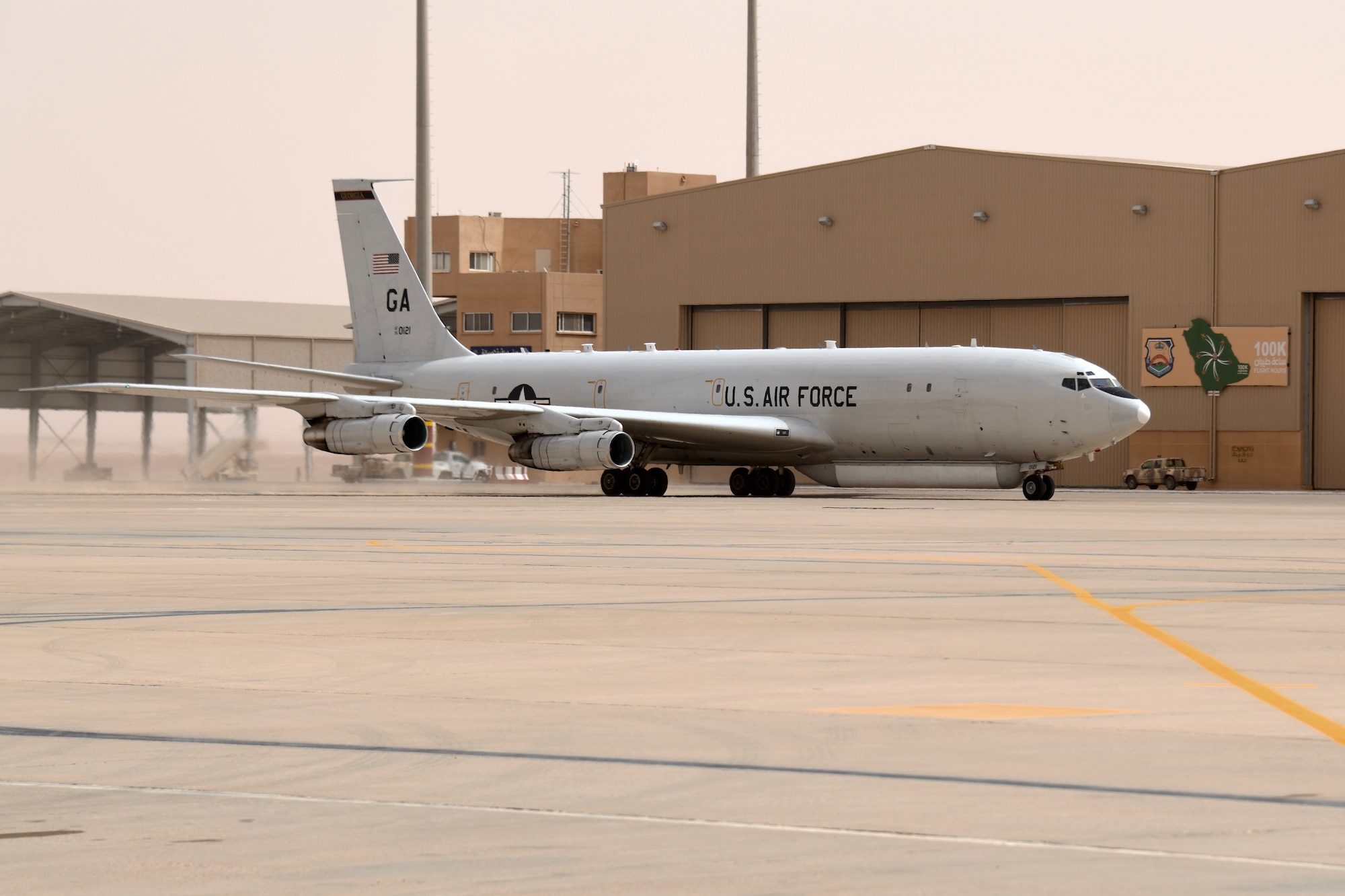 The JSTARs forward deployed to PSAB from Al Udeid Air Base, Qatar as part of an agile combat employment mission meant to test the squadron’s ability to conduct missions in the region from an austere location.
