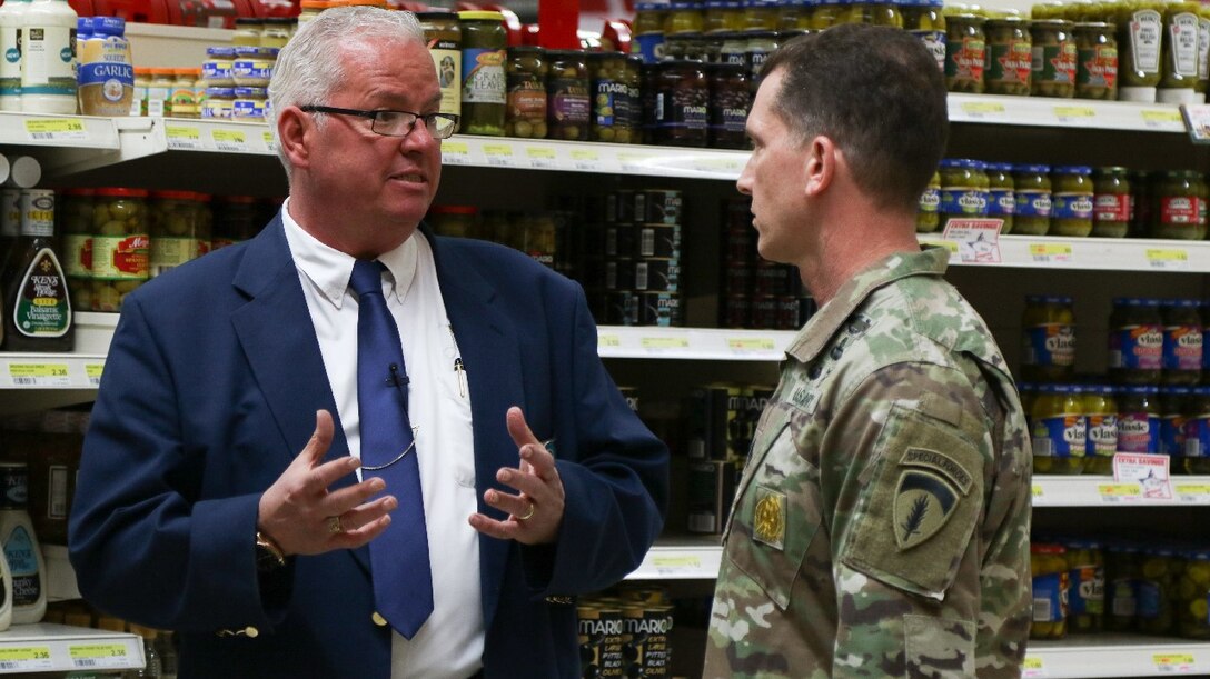 U.S. Army Europe CSM visits Commissary to dispel shortage rumors