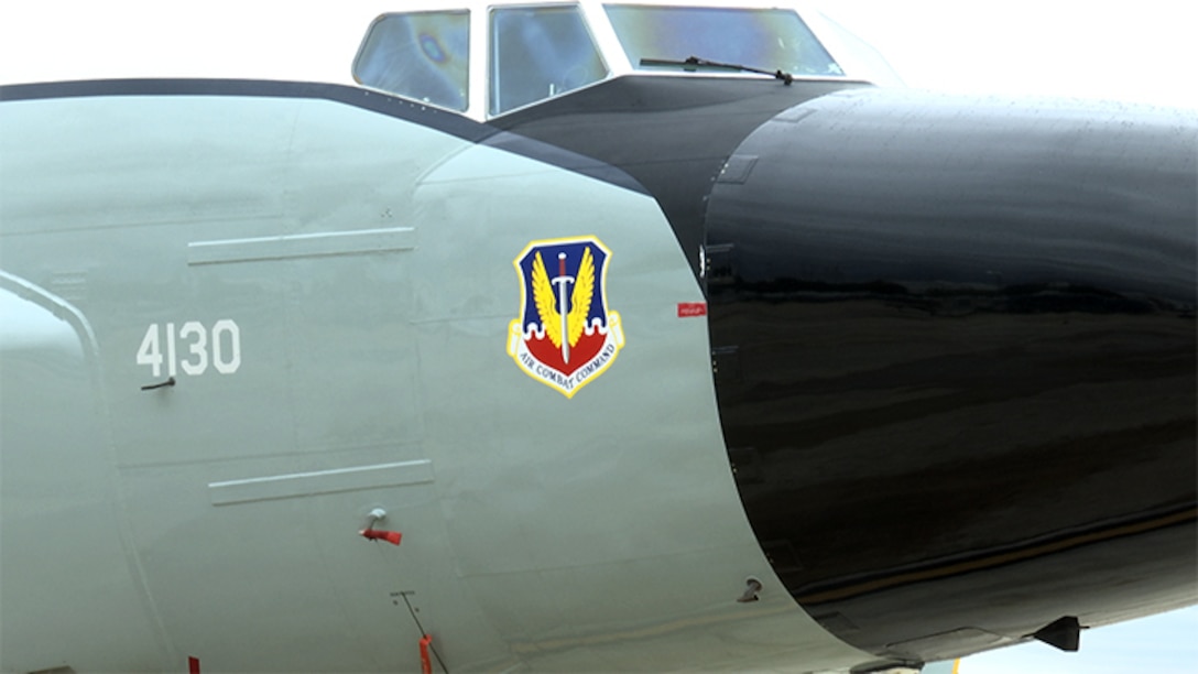 U.S. Air Force Airmen with the 55th Wing, Offutt Air Force Base, Nebraska, demonstrate the unique capabilities of the RC-135 known as Rivet Joint at JBSA Lackland, Texas, Feb. 21, 2020. The Rivet Joint is one of Sixteenth Air Force's aerial assets used for Intelligence, Surveillance and Reconnaissance missions worldwide.