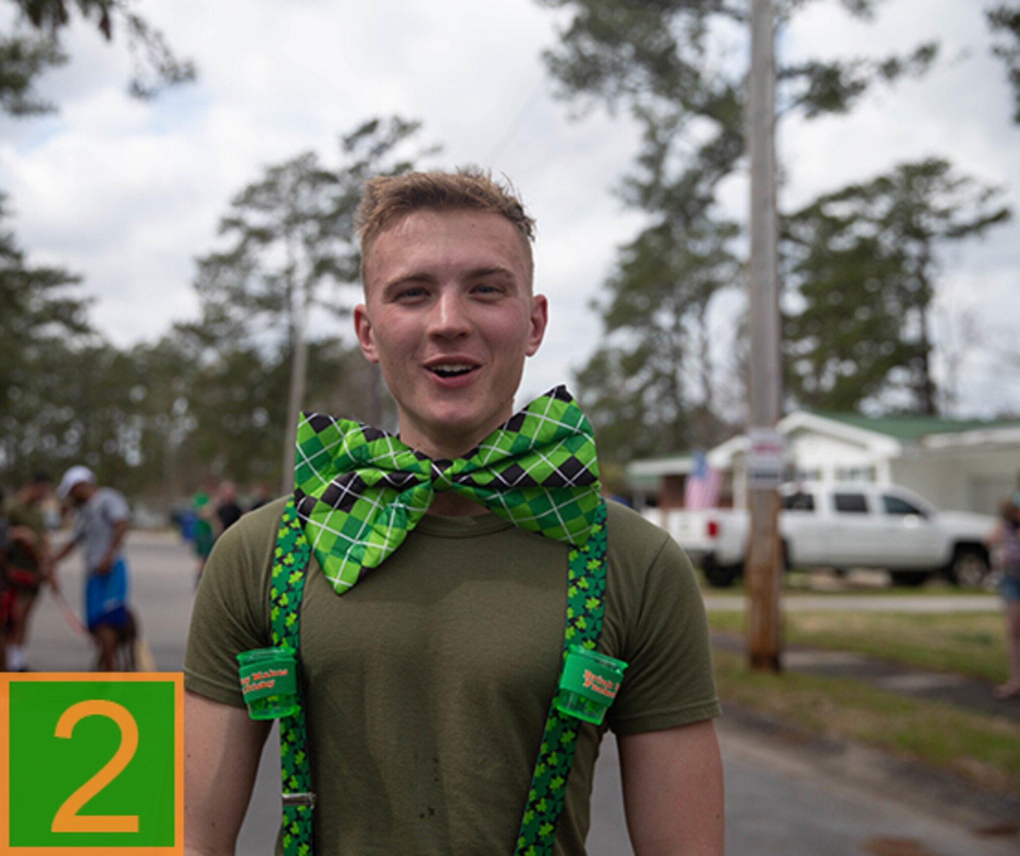Photo of a man wearing Saint Patrick's Day themed garb
