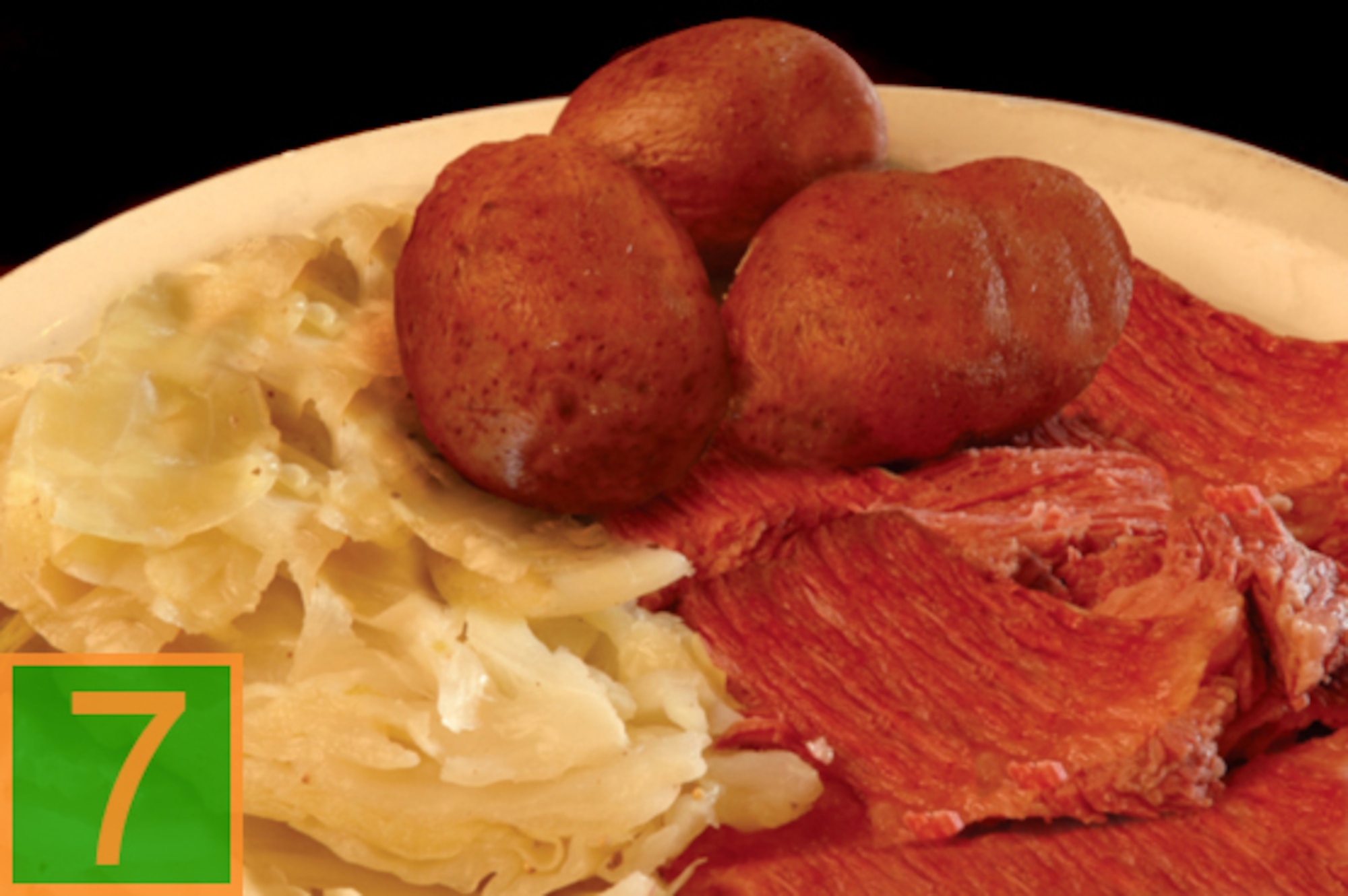 Photo of corned beef and cabbage with potatoes