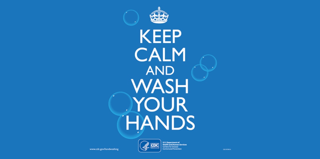 CDC Keep Calm and Wash Your Hands graphic.