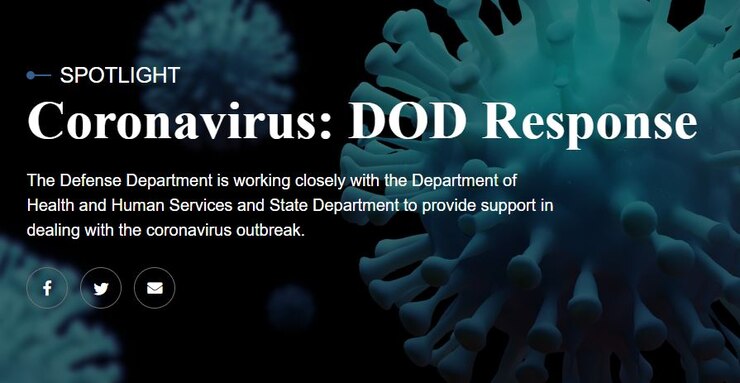 The Defense Department is working closely with the Department of Health and Human Services and State Department to provide support in dealing with the coronavirus outbreak.