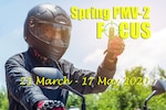Man in a Motorcycle with helmet and gloves is an important protective clothing for motorcycling throttle control with sun light safety concept