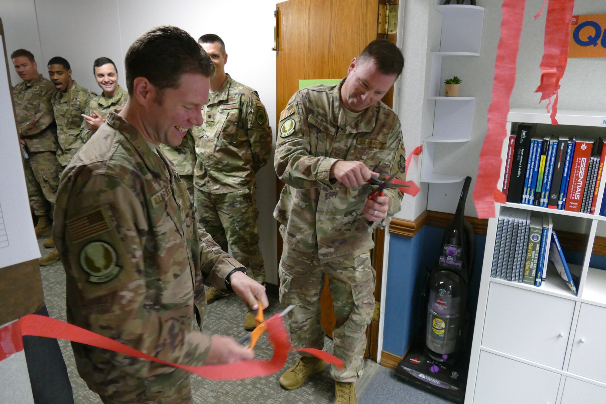 U.S. Air Force Capt. Reilly Nuckel, 818th Mobility Support Advisory Squadron flight commander, tests the new virtual reality French language program at the Language Learning Center at Joint Base McGuire-Dix-Lakehurst, New Jersey, Sept. 13, 2019. The LLC helps 818th MSAS Airmen maintain a French language proficiency as part of their mission to help train, advise and assist military partners in Africa. (Courtesy photo)