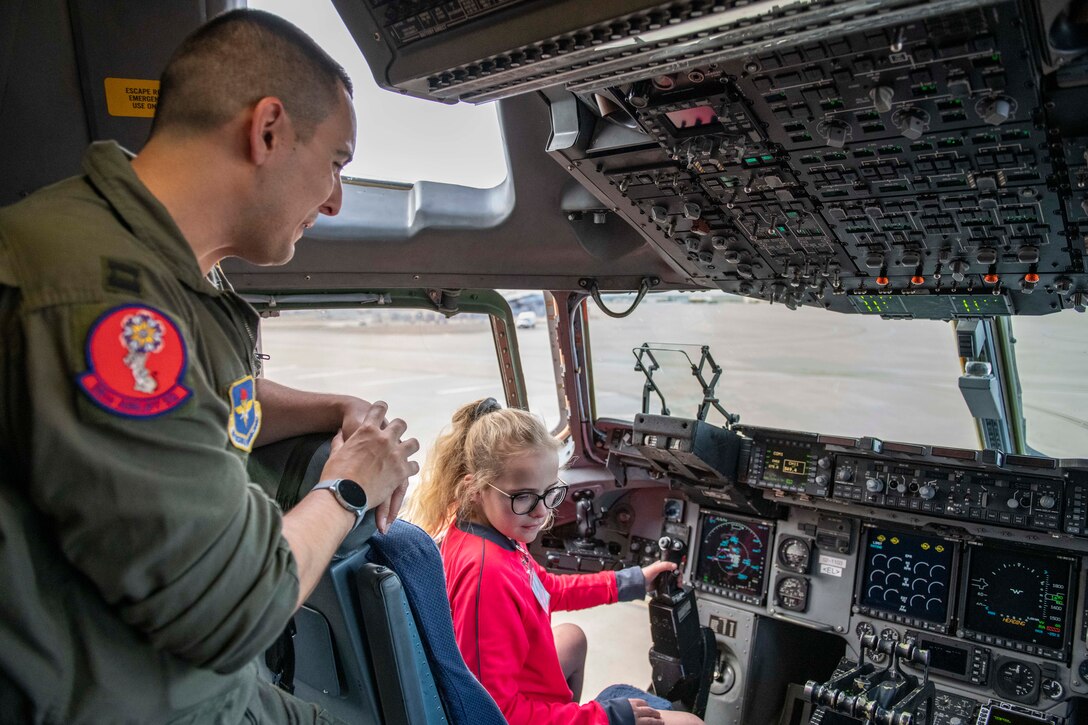 Students tour the 97th Air Mobility Wing.