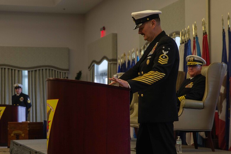 Navy Command Master Chief Christopher L. Hill retired after 32 years of faithful service to the United States Navy.