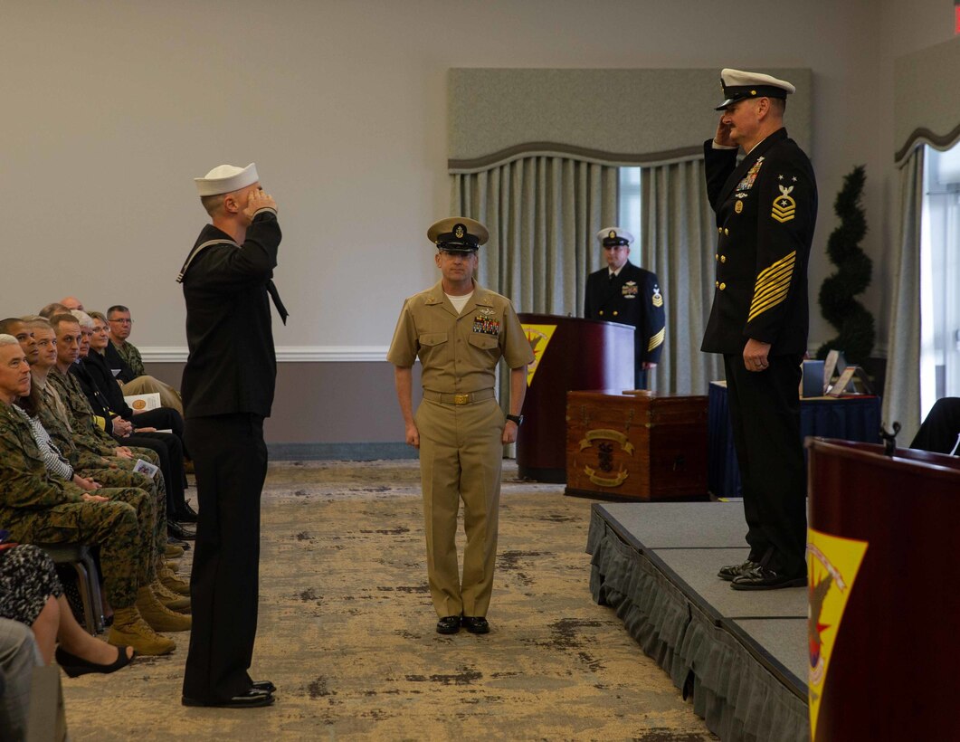 Navy Command Master Chief Christopher L. Hill retired after 32 years of faithful service to the United States Navy.