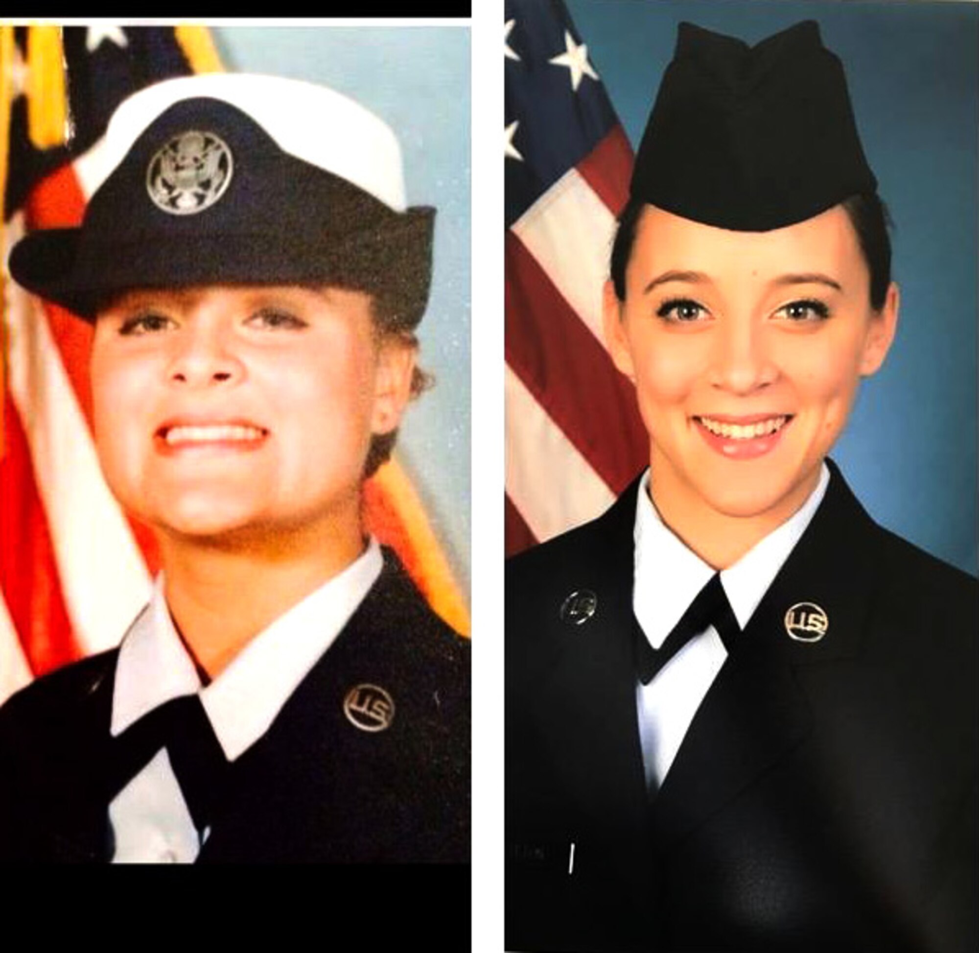 U.S. Air Force Senior Airman Riley Fulton, a 509th Healthcare Operation Squadron medical logistics technician, right, and Amy Sobel, Fulton’s mother, left, stand for their official U.S. Air Force photo. (Courtesy Photo)