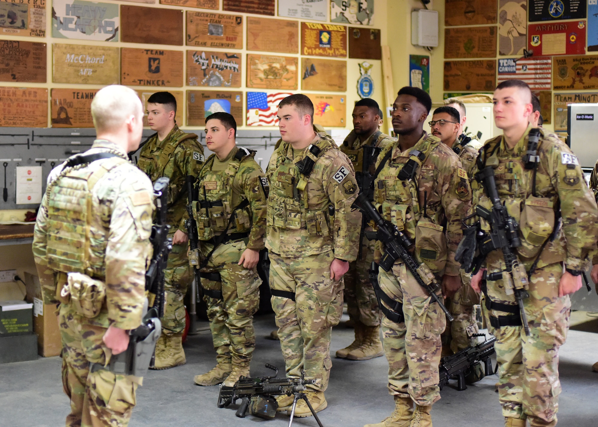 Airmen stand in formation