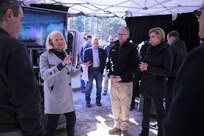 Amanda Skrabut, Deputy Director NVESD at Program Manager Integrated Visual Augmentation System (PM IVAS), briefs David L. Norquist, Deputy Secretary of Defense, and Ellen M. Lord, Under Secretary of Defense for Acquisition and Sustainment, during IVAS Distinguished Visitor Day at Fort Pickett, Va. November 5, 2019.