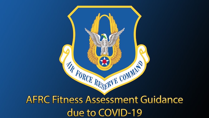Graphic with AFRC shield and text which reads AFRC Fitness Assessment Guidance due to COVID-19