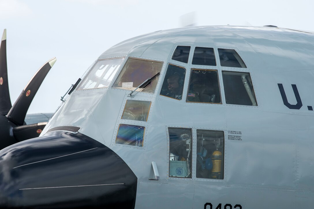 U.S. Air Force Lt. Col. Carlisle Norman, 109th Airlift Wing evaluator pilot, performs pre-flight checks on an LC-130 Hercules on the flightline at Joint Base Pearl Harbor-Hickam, Hawaii, March 7, 2020. The crew was supporting Operation DEEP FREEZE. The U.S. military began its ODF mission in 1955. (U.S. Air Force photo by Staff Sgt. Mikaley Kline)