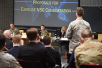 Faculty members and students participate in a tabletop exercise during the 2020 Deterrence and Assurance Academic Alliance Conference at Iowa State University in Ames, Iowa, March 12, 2020. Over 100 participants engaged in a four-hour U.S. Strategic Command-led wargame designed to apply students’ knowledge of U.S. instruments of national power, as they developed solutions to a simulated crisis strategic decision-making scenario.