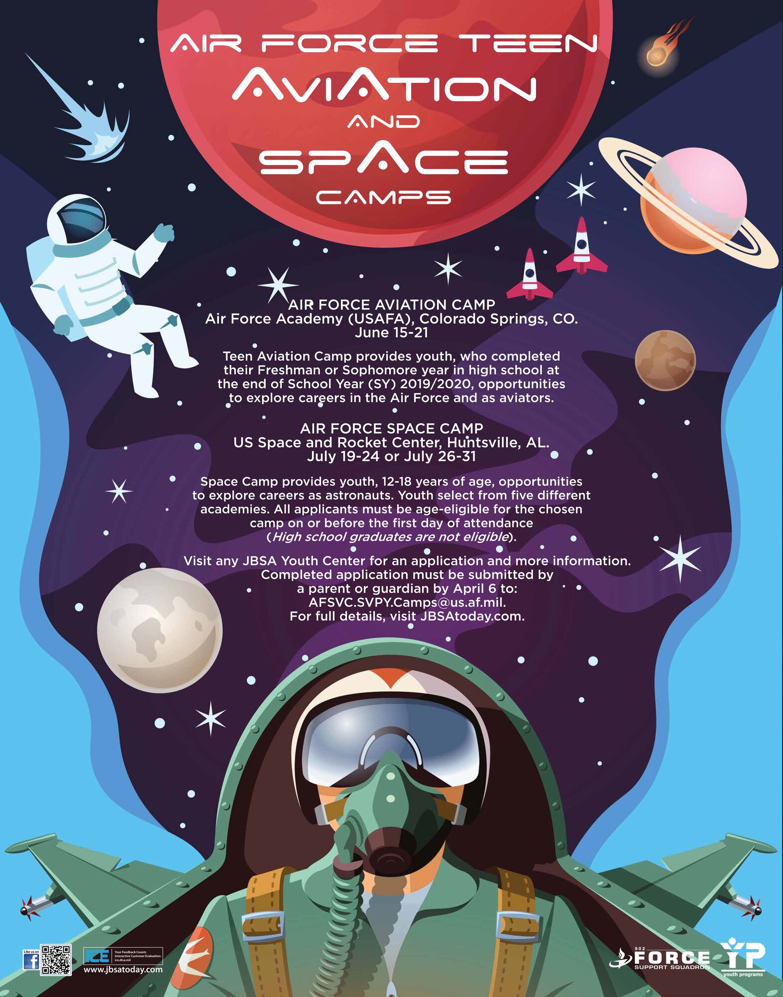 Flyer for Air Force Teen Aviation and Space Camp
