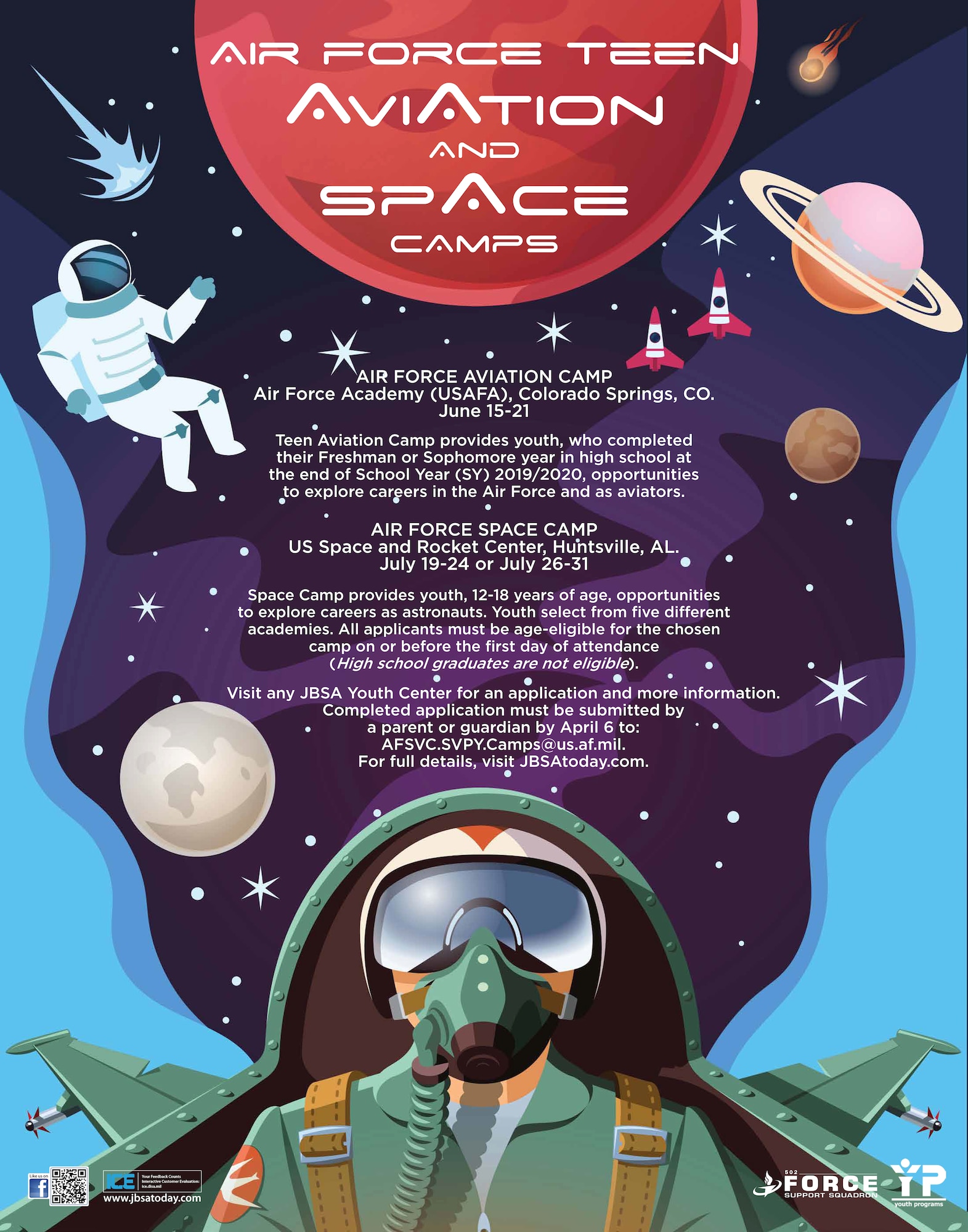 Flyer for Air Force Teen Aviation and Space Camp