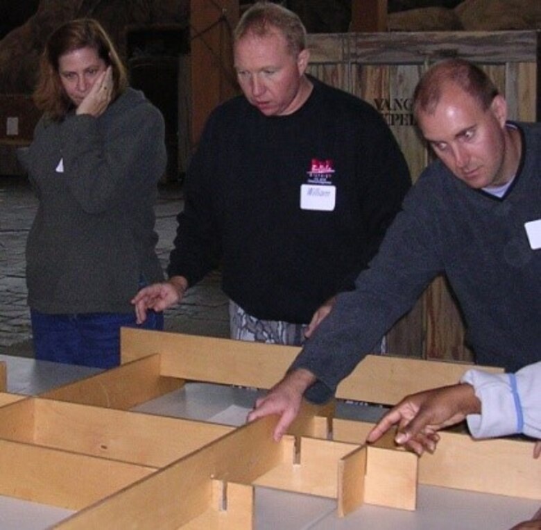 A group work on a project