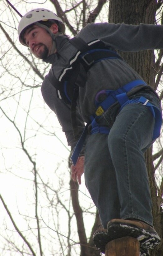 A member of LDP II on a ropes course