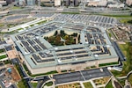 An aerial photo of the Pentagon.