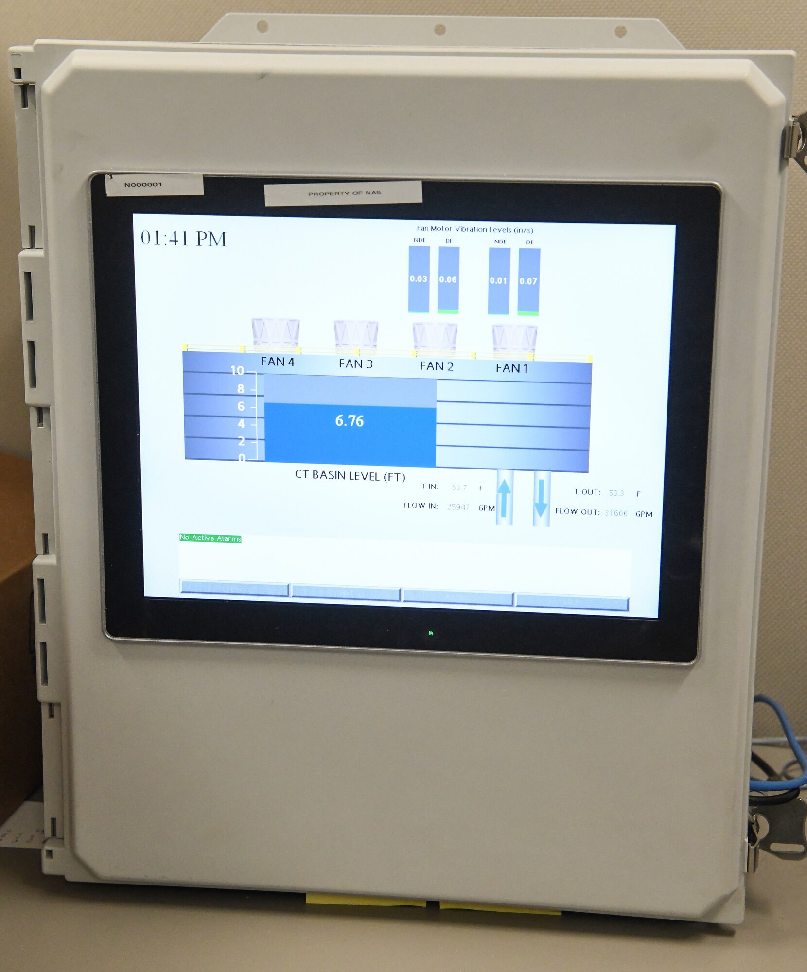 Human-machine interfaces, such as the one pictured here Feb. 11, 2020, at Arnold Air Force Base, Tenn., will be installed to allow personnel in the field to monitor readings from wireless instrumentation on the Condition-Based Maintenance Wireless Network. The data also feeds into analytic software for review by engineers. (U.S. Air Force photo by Jill Pickett)