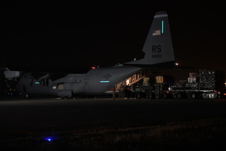 Aircraft at night.